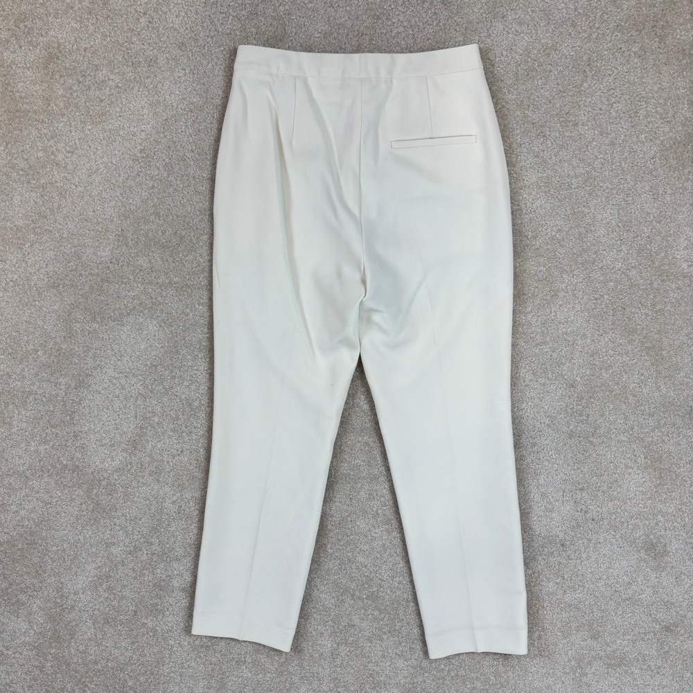 Theory Ivory Admiral Crepe HW Slim Crop Tapered Trousers Size 0 O0109229 - Picture 2 of 8